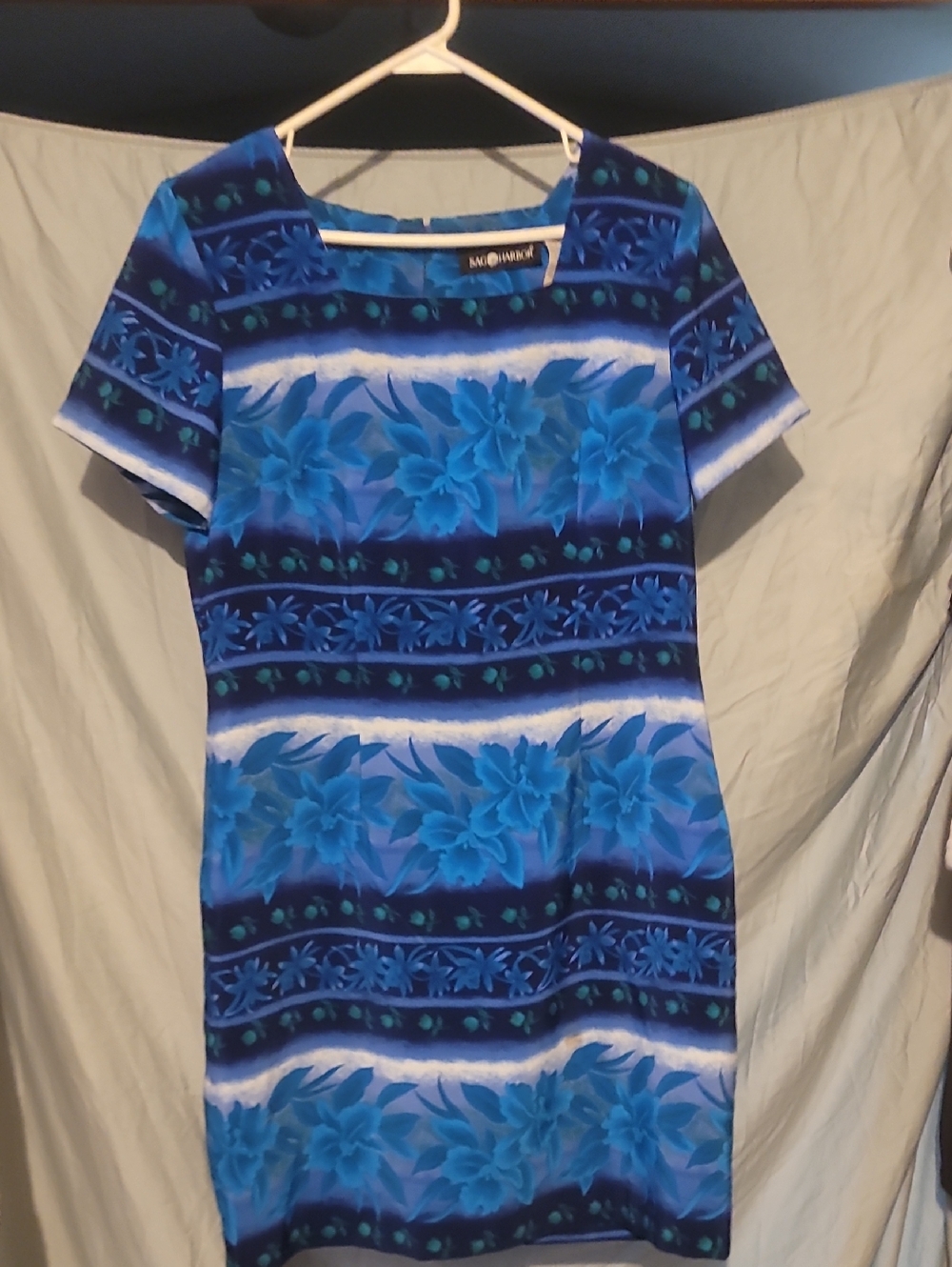 Sag Harbor Blue Floral Print Dress